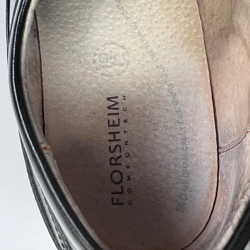 Florsheim Comfortech Mens 8D Black Leather Bicycle Toe Oxford Shoes 11256-001
